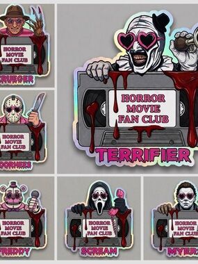 💖🔪Horror Movie vhs set of horror icons - Terrifier ghostface Myers etc- Pink